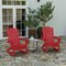 Merrick Lane Ridley HDPE Adirondack Chair with Cup Holder and Pull Out Ottoman, All-Weather HDPE Indoor/Outdoor Chair